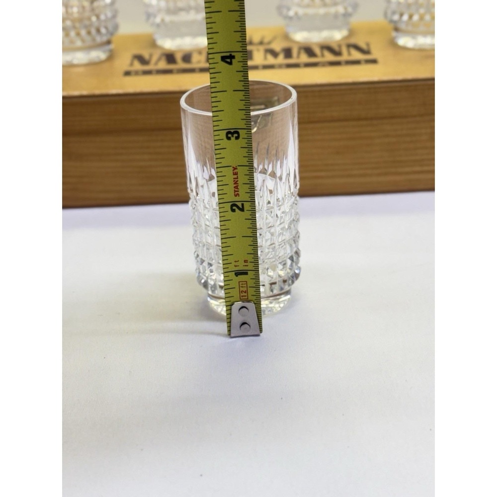 VTG 6 Piece Nachtmann Lead Crystal Whisky Sipper Glasses In Original Wood Box - Picture 9 of 10